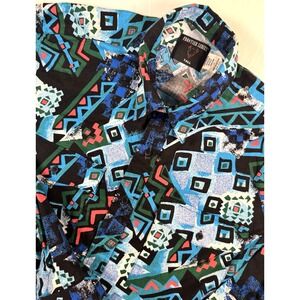 Frontier Series Vintage Aztec Southwestern Button Up‎ Shirt LARGE TALL